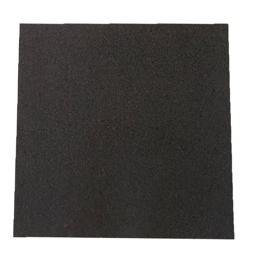 Straight Edge Rubber Tile Black 1/2 Inch 2x2 Ft. Pacific full tile