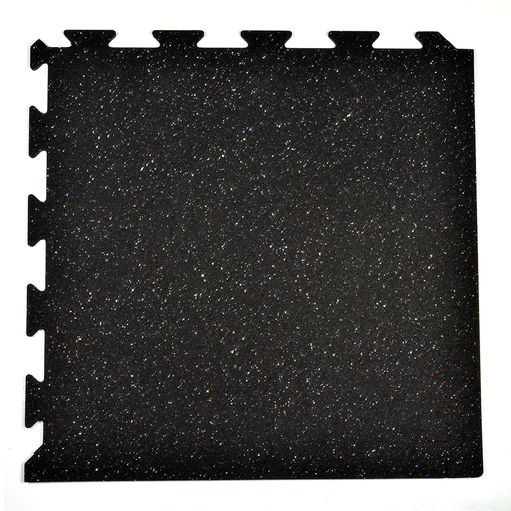 US Rubber Tile Interlocks with Borders Regrind 8mm 25x25 Inches 