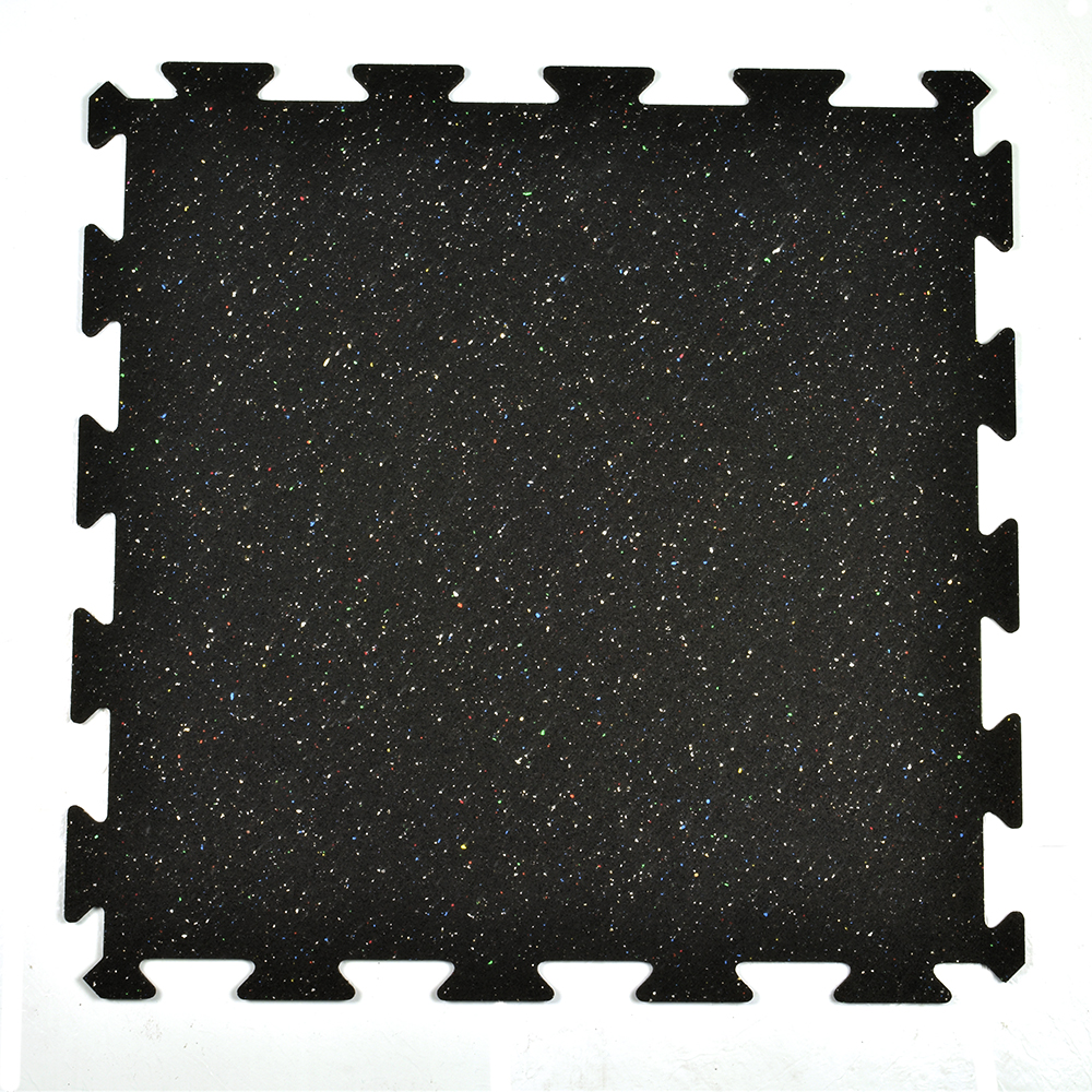8mm Rubber Tile Interlocks with Borders Regrind Color