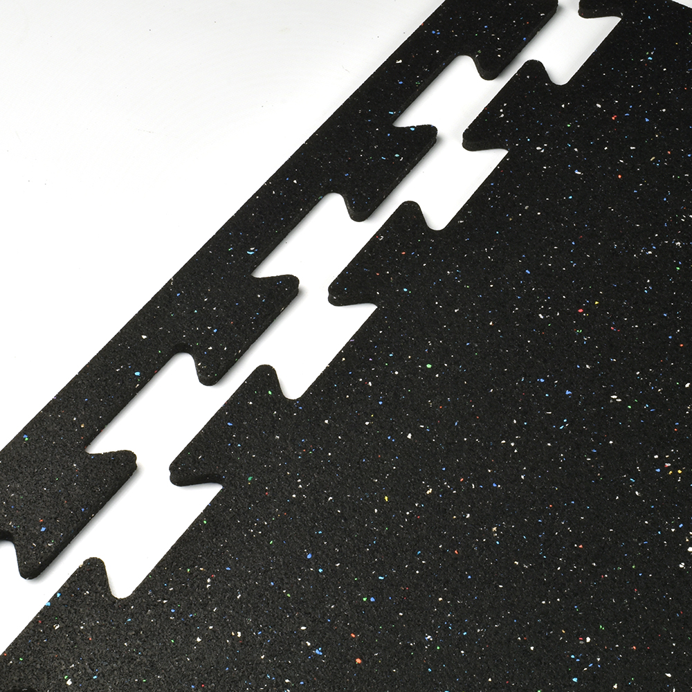 Rubber Tile Interlocks with Borders 1/4 Inch Regrind with edge border
