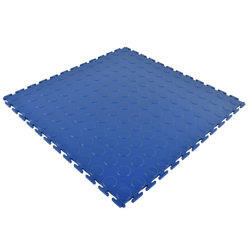 PVC Coin Tile Interlocking Color blue.