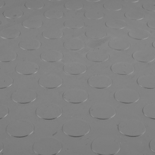 Warehouse Floor Coin PVC Tile Gray top surface.