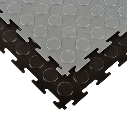 black and gray pvc interlocking tile stacked
