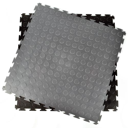 Coin Top PVC interlocking full tiles stacked together