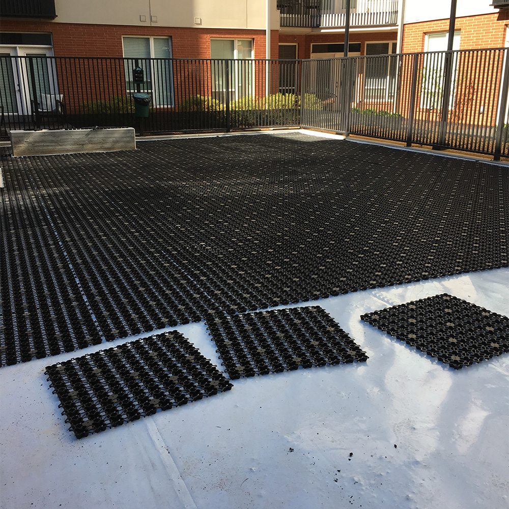pet area with turf drainage tiles