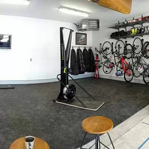 Rubber Flooring Rolls 3/8 Inch Regrind Confetti customer bike rack.