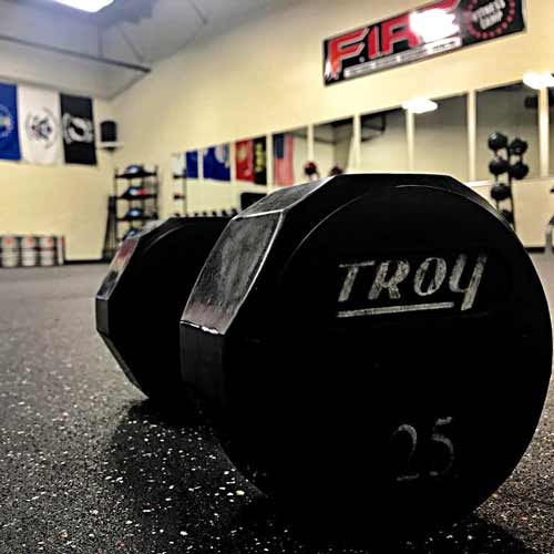 smaller weights can be dropped on 3/8 rubber flooring