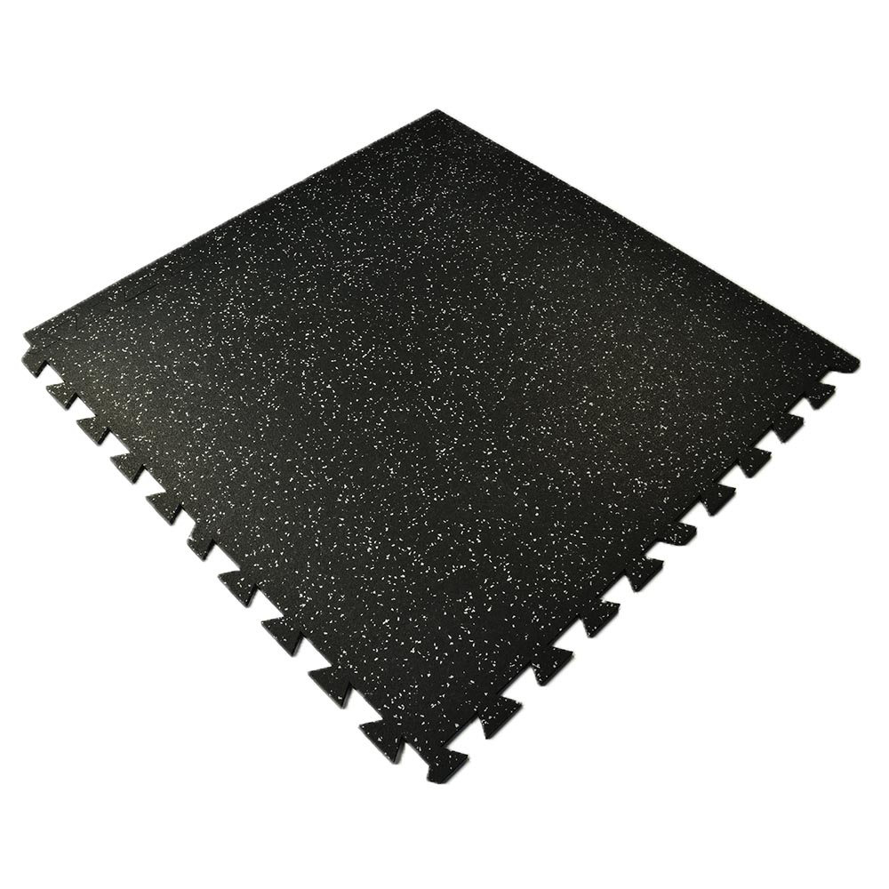 Interlocking Geneva Rubber Tile with Borders 10% Color 3/8 Inch x 35x35 Inch Gray tile with 2 borders