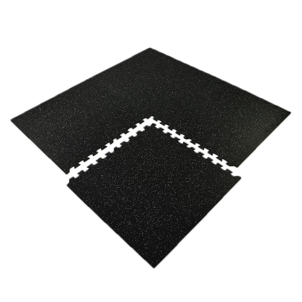 Interlocking Geneva Rubber Tile with Borders 10% Color 3/8 Inch x 35x35 Inch Quad install with closed borders