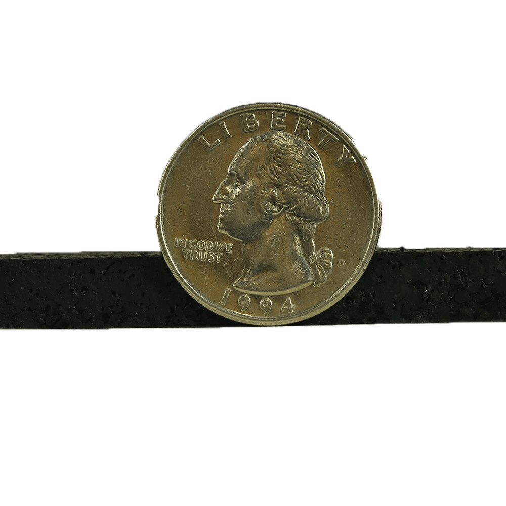 Rubber Flooring Roll Geneva Express 8 mm Black 50 LF coin view thickness