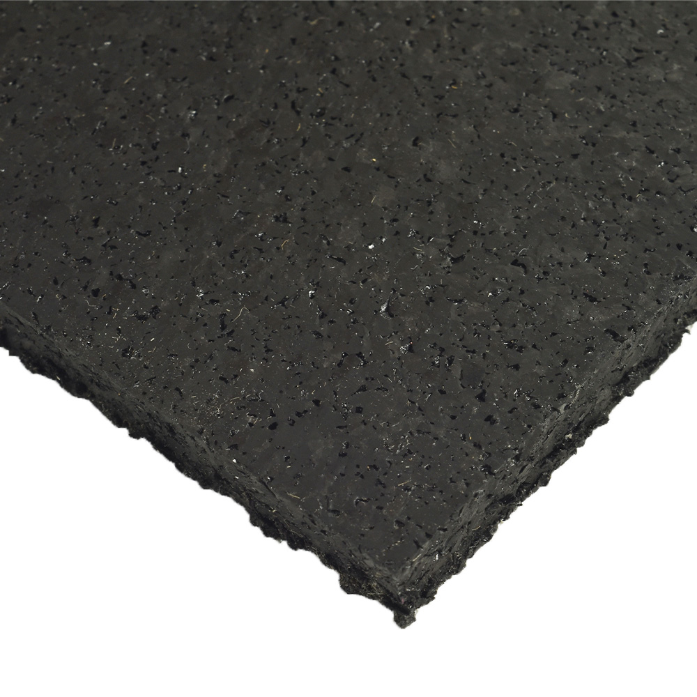 Rubber Flooring Roll Geneva Express 8 mm Black 50 LF top corner view
