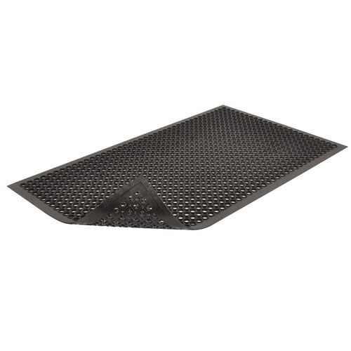 Choice 3' x 5' Red Rubber Grease-Resistant Anti-Fatigue Floor Mat with  Beveled Edge - 1/2 Thick