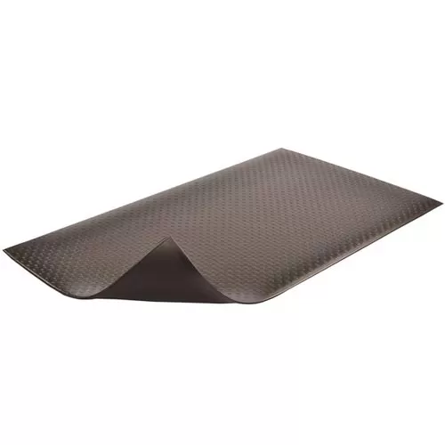Bubble Sof-Tred with Dyna Shield Anti-Fatigue Mat 3x5 ft full ang black corner curl.