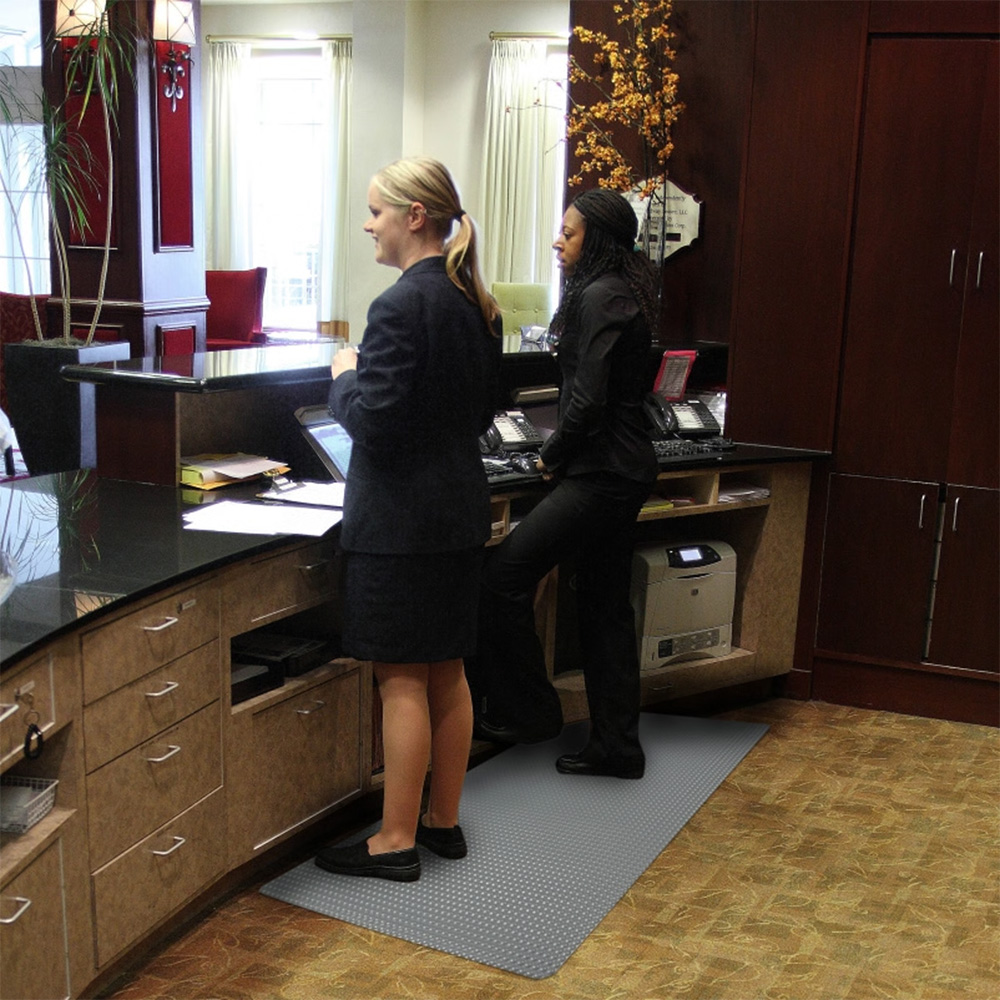 Bubble Trax Grande Anti-Fatigue Mat 3x5 ft receptionist desk install