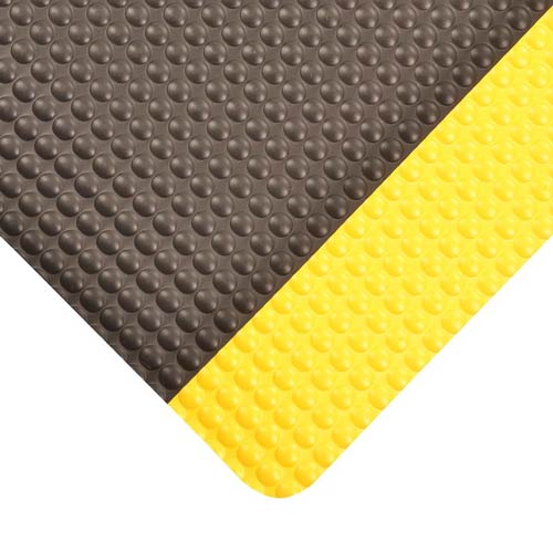 Bubble Trax Ultra Anti-Fatigue Mat 2x75 ft close corner black yellow.