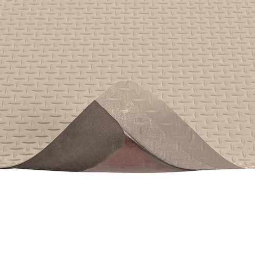 Cushion Trax Anti-Fatigue Mat 3X5 ft gray close corner curl.