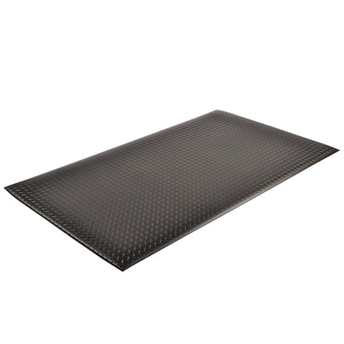 Diamond Sof-Tred With Dyna Shield Anti-Fatigue Mat 3x12 ft black yellow full ang tile.