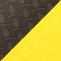 Diamond Sof-Tred With Dyna Shield Anti-Fatigue Mat 3x12 ft swatch black yellow.