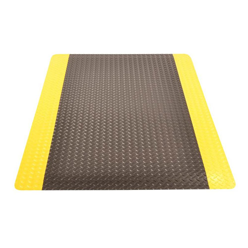 Diamond Tuff Max Anti-Fatigue Mat 3x12 ft full mat black yellow.