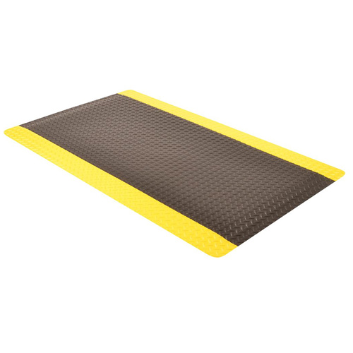 Ergo Trax Anti-Fatigue Mat 2x75 ft black yellow full ang.