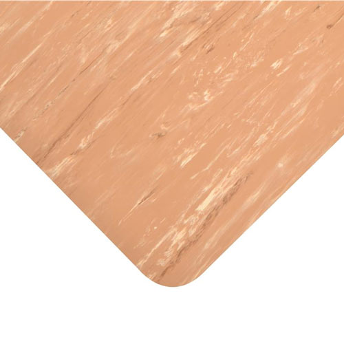 Marble Sof-Tyle Grande Anti-Fatigue Mat 2x75 ft walnut corner.