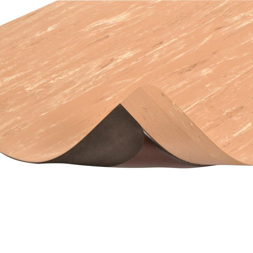 Marble Sof-Tyle Anti-Fatigue Mat 3x75 ft  walnut corner curl.