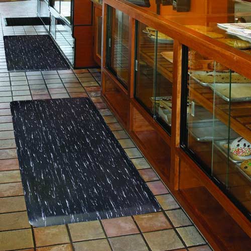 Marble Sof-Tyle Grande Anti-Fatigue Mat 3x12 ft installation.