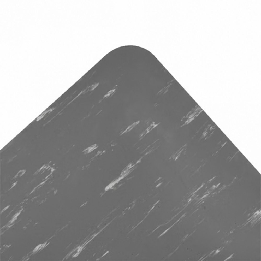 Gray corner of fMarble Sof-Tyle Grande Anti-Fatigue Mat 1 Inch x 3x12 Ft.