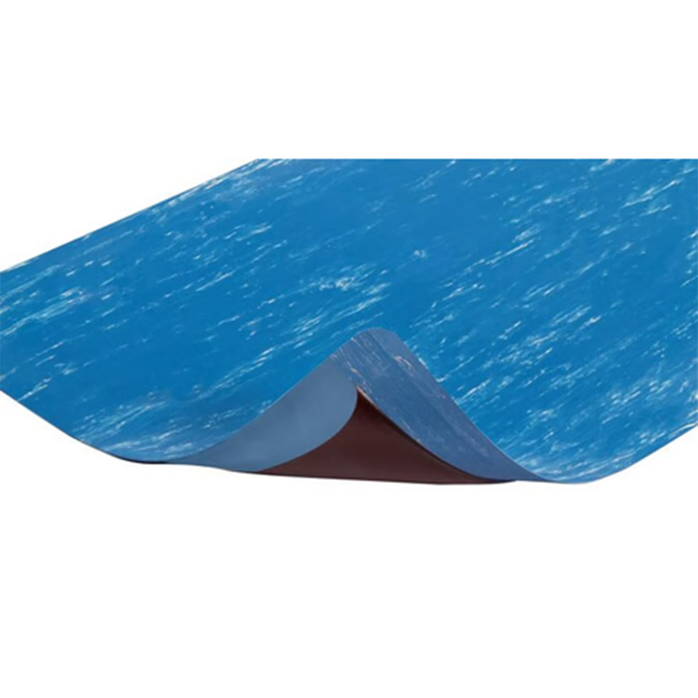 Marble Sof-Tyle Grande Anti-Fatigue Mat 1 Inch x 2x75 Ft. blue corner curl