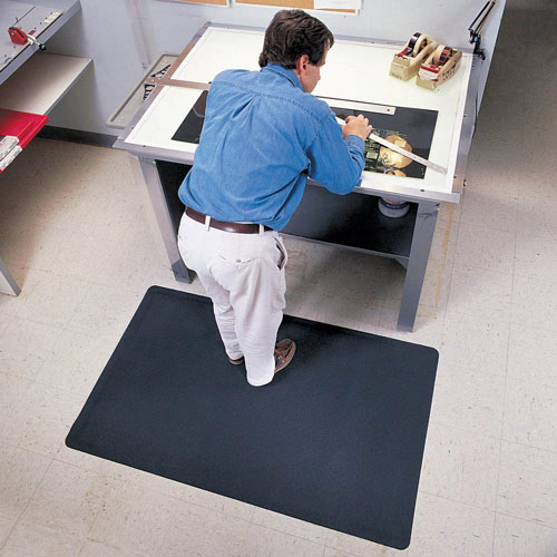 Greatmats Diamond Deluxe Soft Foot Mat | Fatigue Mat | Rubber-Foam Blend | Ergonomic Standing Mat | Texture: Diamond Plate | 2x3 ft | 1/2 inch Thick | Black