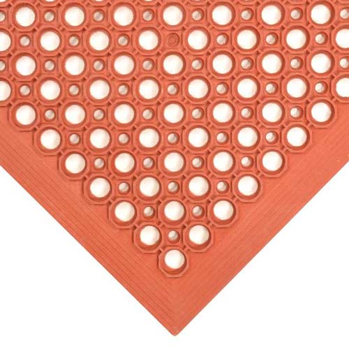 SaniTop Anti-Fatigue Mat 3X20 ft Red corner.