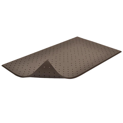 SuperFoam Perforated Anti-Fatigue Mat 3x3 ft full ang corner curl.