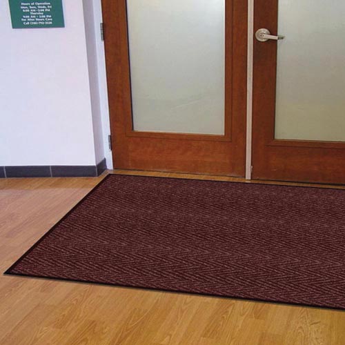 Chevron Rib 3x10 feet Burgundy Indoor Entrance Mat