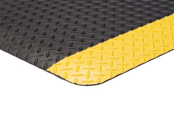 Premium Diamond-Plate Anti-fatigue Workstation Floor Mat- Black