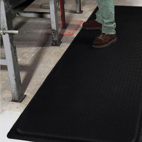 Industrial Standing Mat Invigorator Custom Lengths Black Yellow