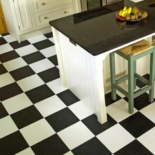 Home Style Slate Floor Tile Colors checkered kitchen.