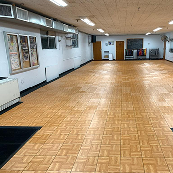 basement studio flooring over concrete