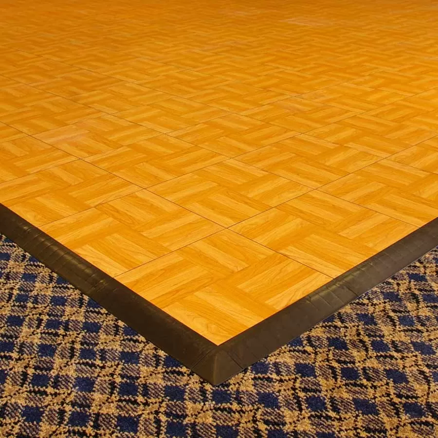 wood grain vinyl trade show tile floor