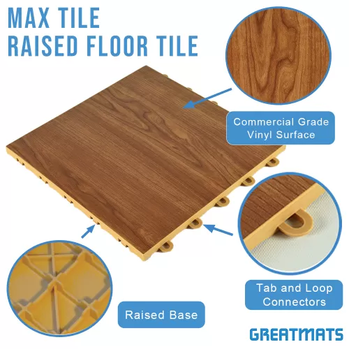 Max Tile Modular Basement Flooring, Vinyl Wooden Floor Tiles