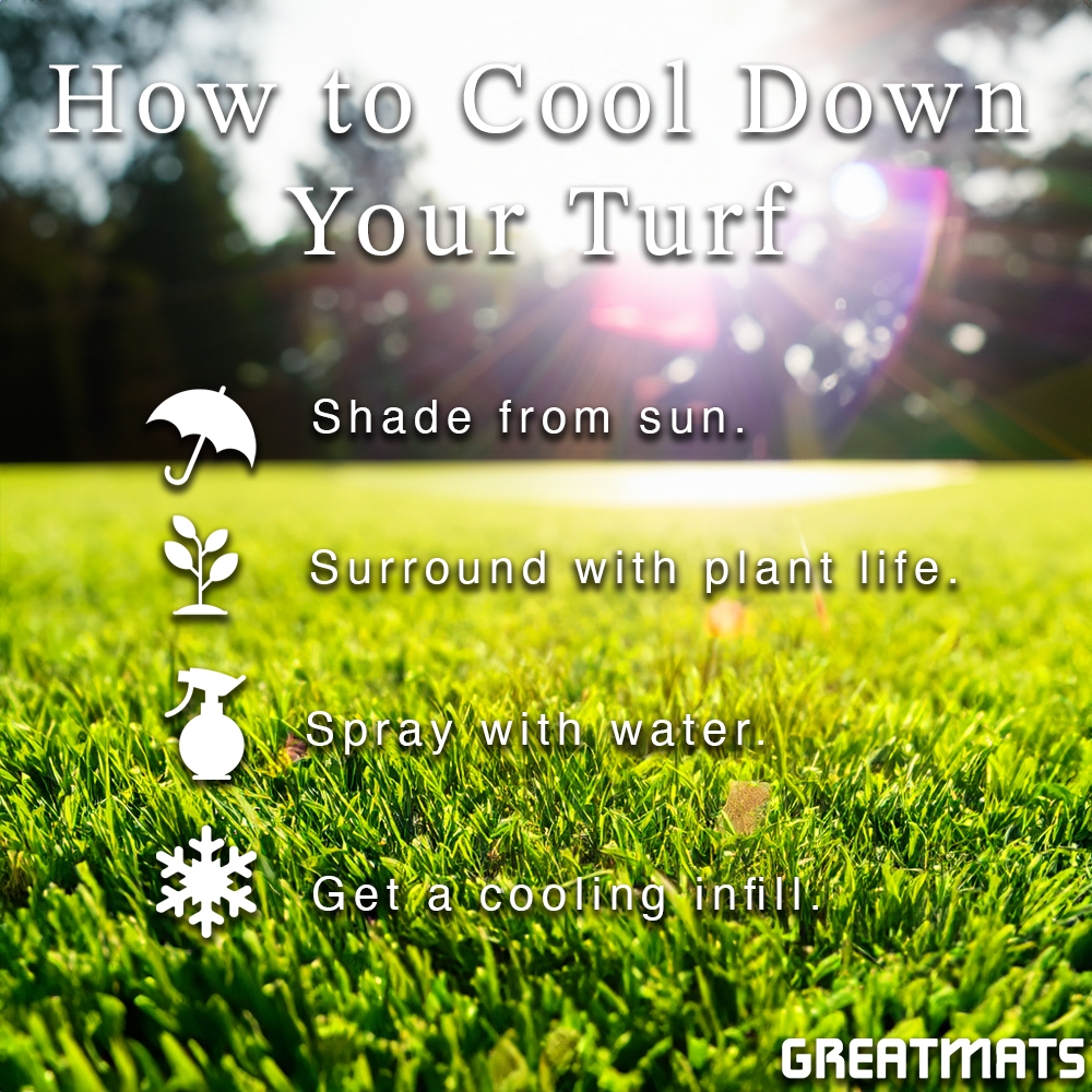 how to cool down artificial turf infographic