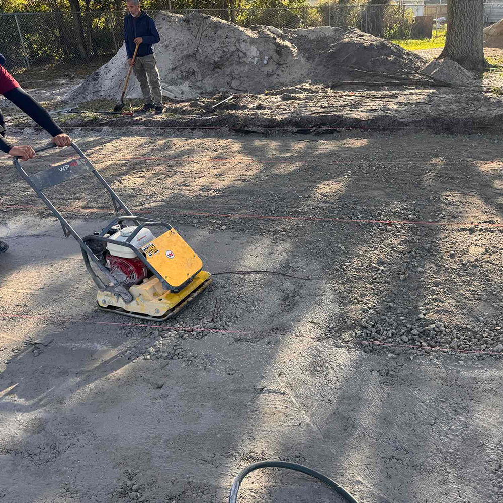 preparing ground for playground