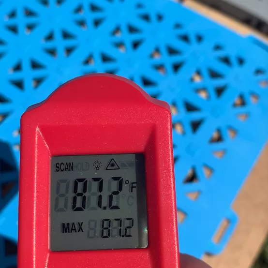 testing temperatures of rooftop tiles