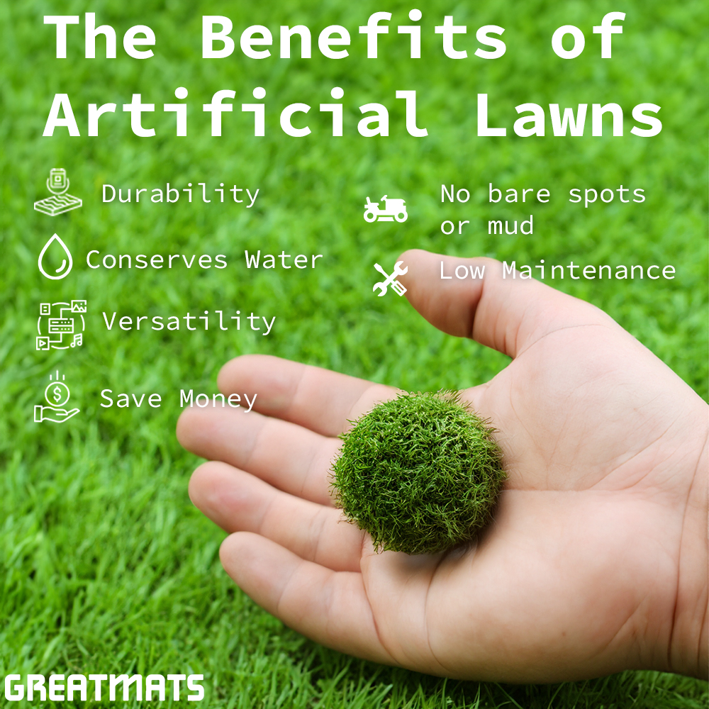 benefits of artificial lawn infographic