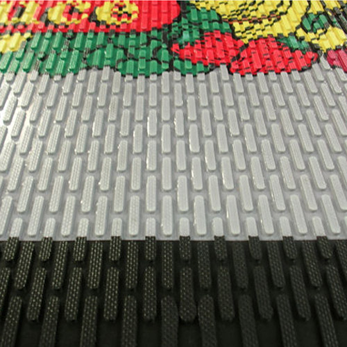 Choice 3' x 5' Black Rubber Ridge-Scraper Top Anti-Slip Safety Mat - 1/4  Thick