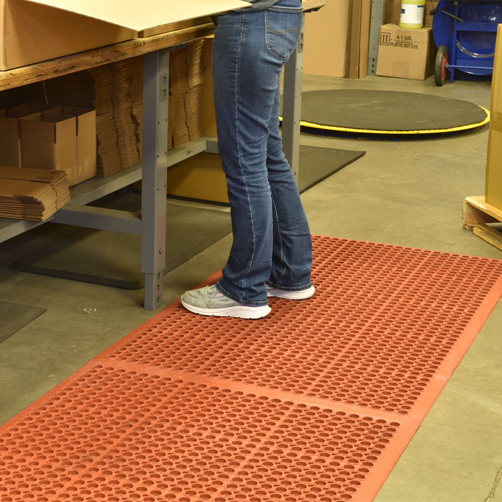 person standing on VIP Topdek Senior Red Mat 3 x 14 Feet 8 Inches