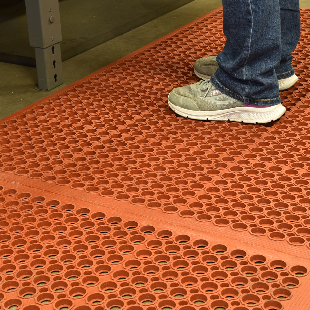person standing on VIP Topdek Senior Red Mat 3 x 14 Feet 8 Inches