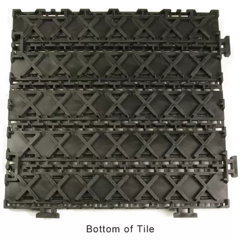 Entrance Linear Tile 1/2 inch Black w/Charcoal Carpet bottom of tile.