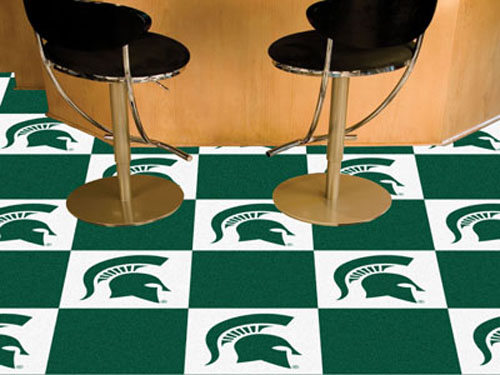 Black 18 x 18/Small NCAA Texas State University Carpet Tiles 