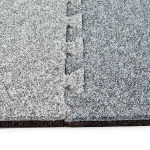 Plush Comfort Carpet Tile 20x30 ft Kit Beveled Edges interlock connection.