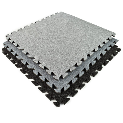 Plush Comfort Interlocking Carpet Tile 10x20 ft Kit Beveled Edges stack.